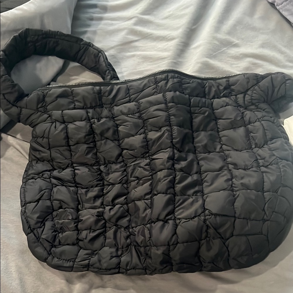 Black Quilted Tote Bag